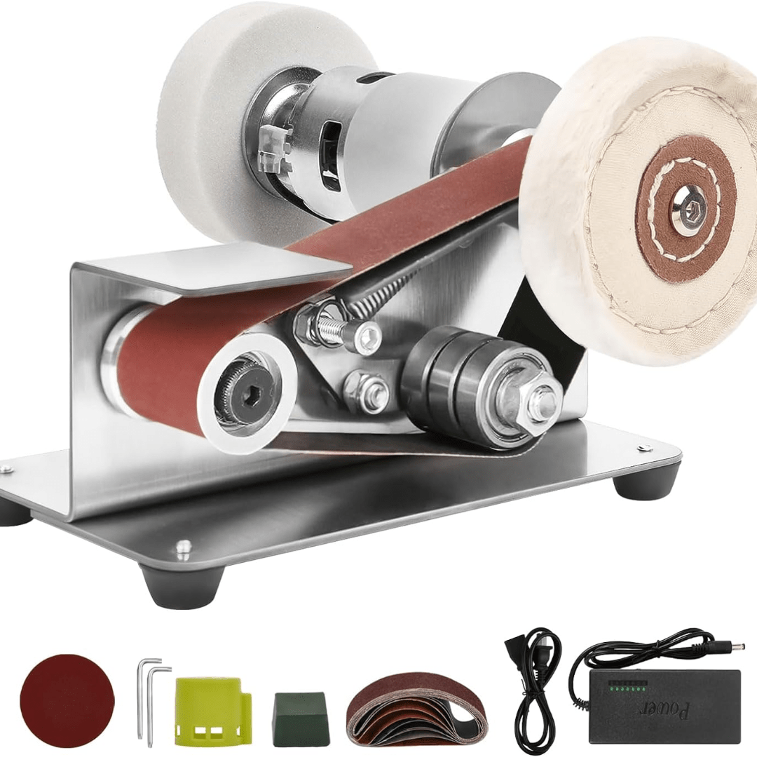 Mini Belt Sander 7 Adjustable Speed Electric Knife Sharpener Belt Grinder Power Tool for Metal Woodworking US Plug 110V 220V No