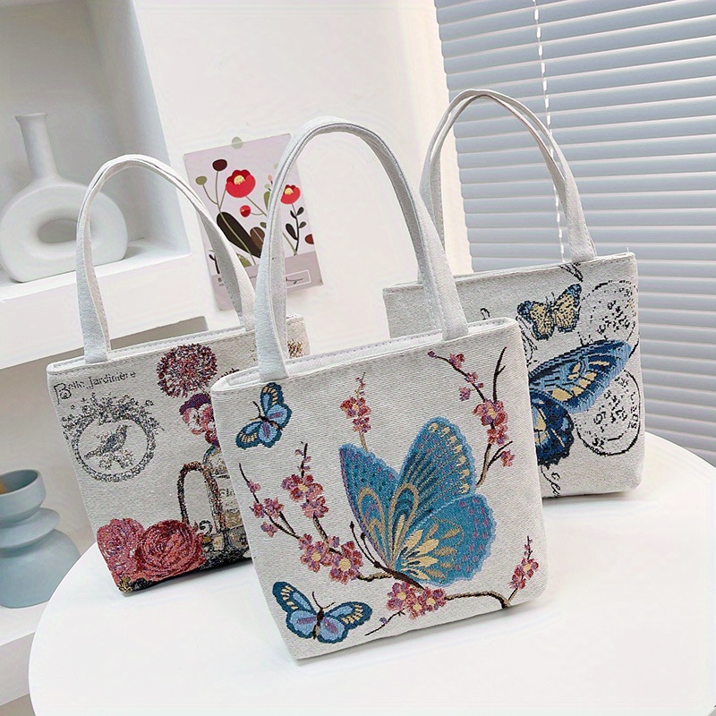 

Mini Vintage Embroidered Tote Bag, Ethnic Style Clutch Bag, Women's Casual Handbag & Pruse