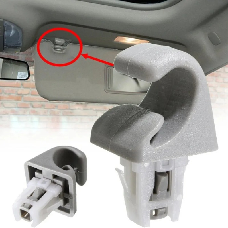 

2pcs Car Interior Sun Visor Clip Hook Gray Car Sun Visor Accessories For Toyota For Camry Corolla Rav4 For Highlander For Prius