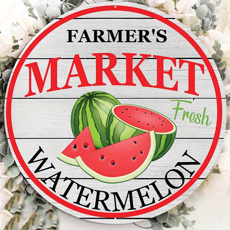 

1pc 8x8inch Aluminum Metal Sign, Watermelon Wreath Sign, Metal Wreath Sign, Wreath Attachment, Wreath Embellishment