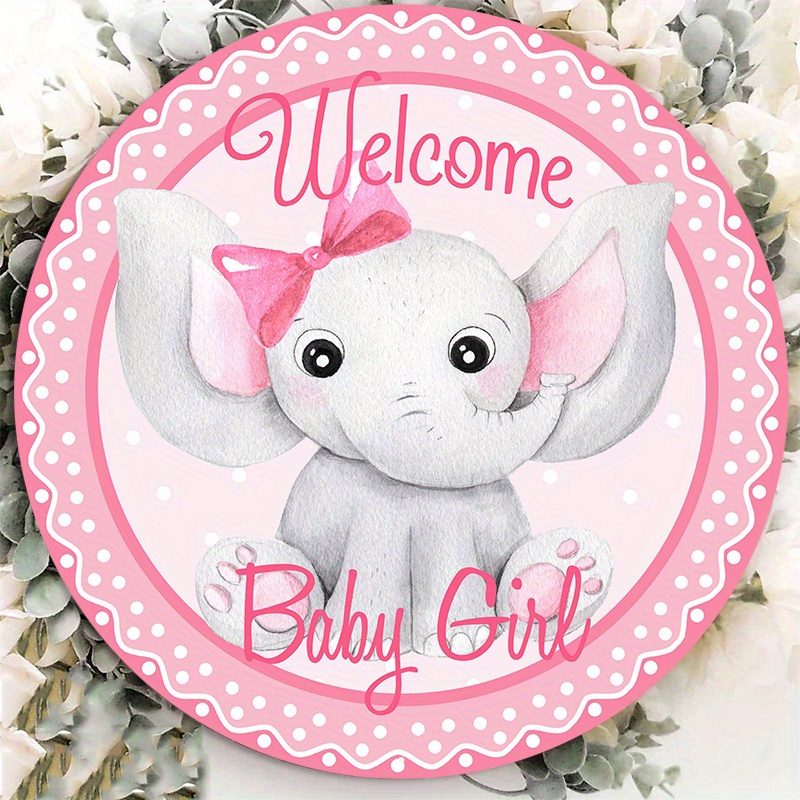 

1pc 8x8inch Aluminum Metal Sign Welcome Baby Girl Wreath Sign, Signs For Wreaths, Wreath Attachment, Wreath Enhancement