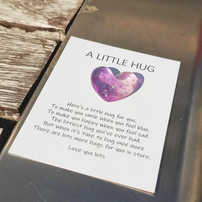 Bright Purple Love Heart Pocket Hug Greeting Card Birthday - Temu