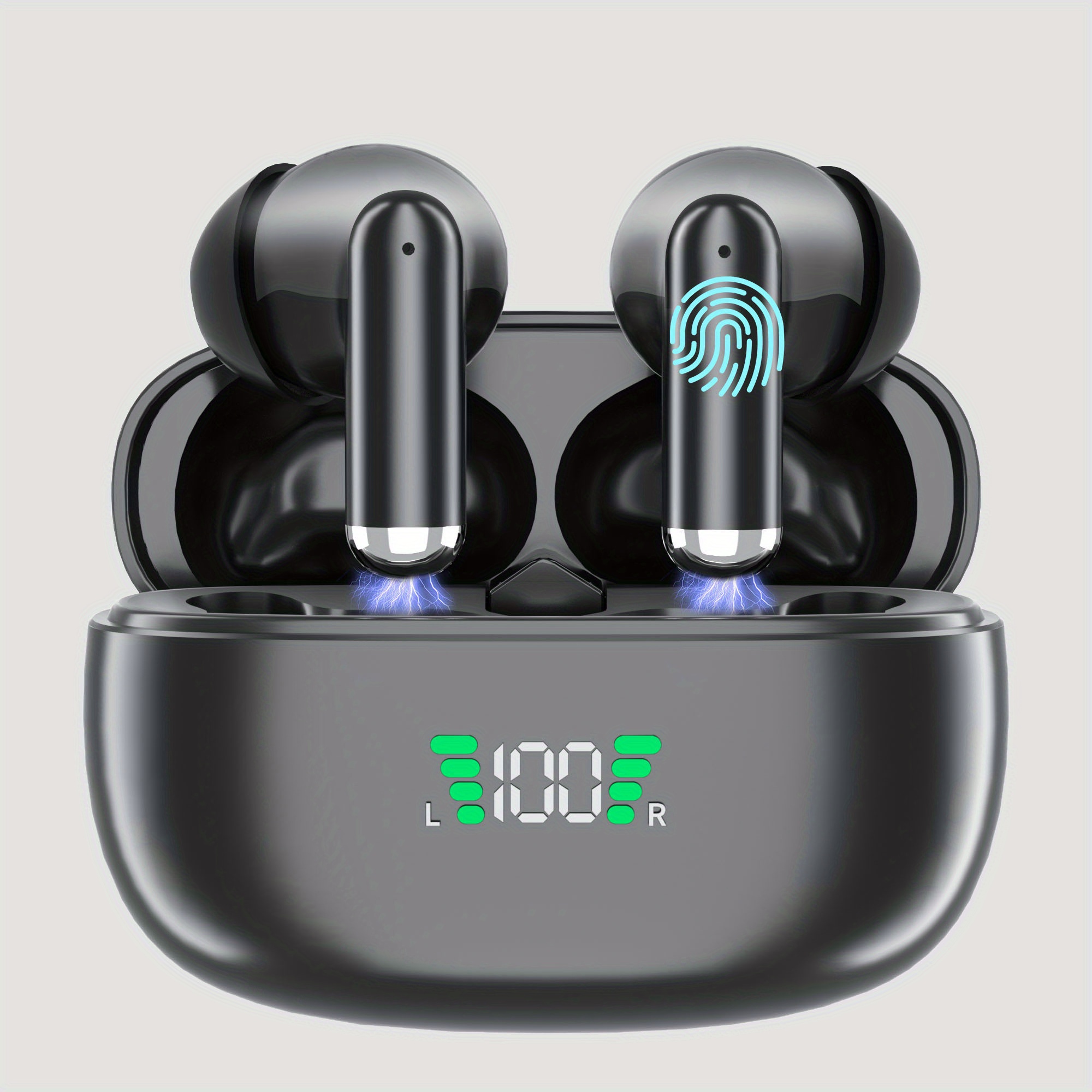 

Wireless5.3 Earbuds, Tws Stereo Earphones, Sport Headset, Touch Control In Ear Headphones With Led Digital Display Charging Case
