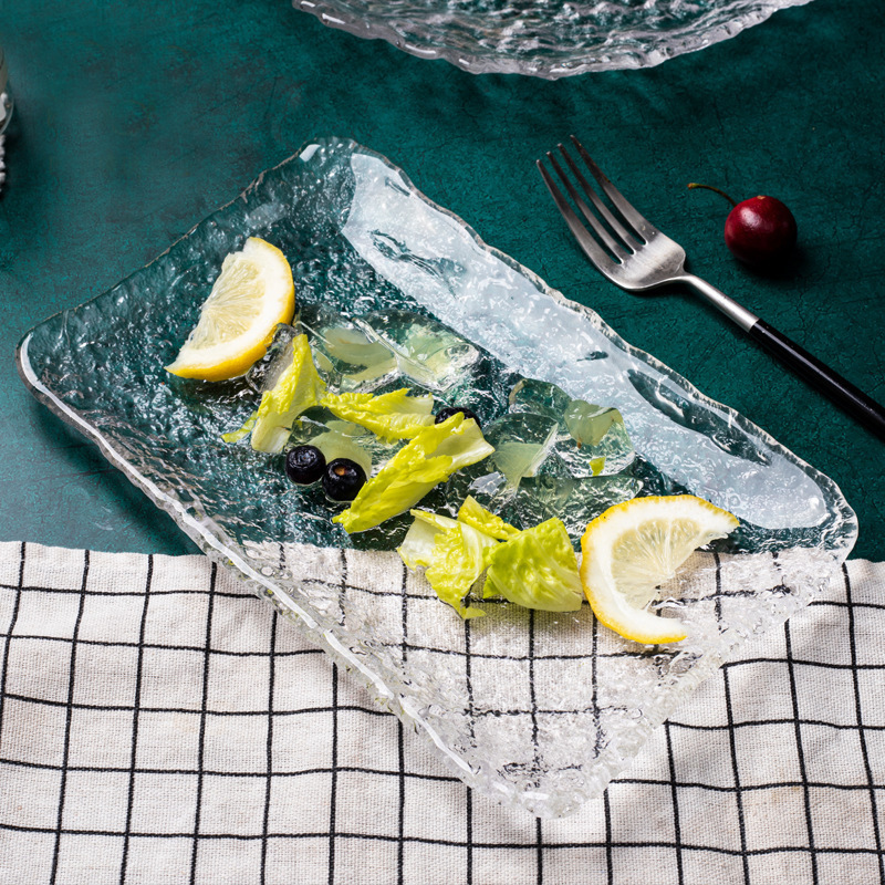 1pc crystal glass plate a colorful design featuring a hammer - Temu