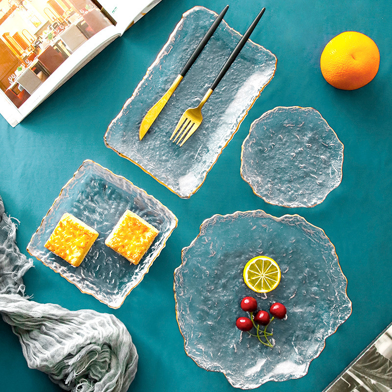 1pc crystal glass plate a colorful design featuring a hammer - Temu