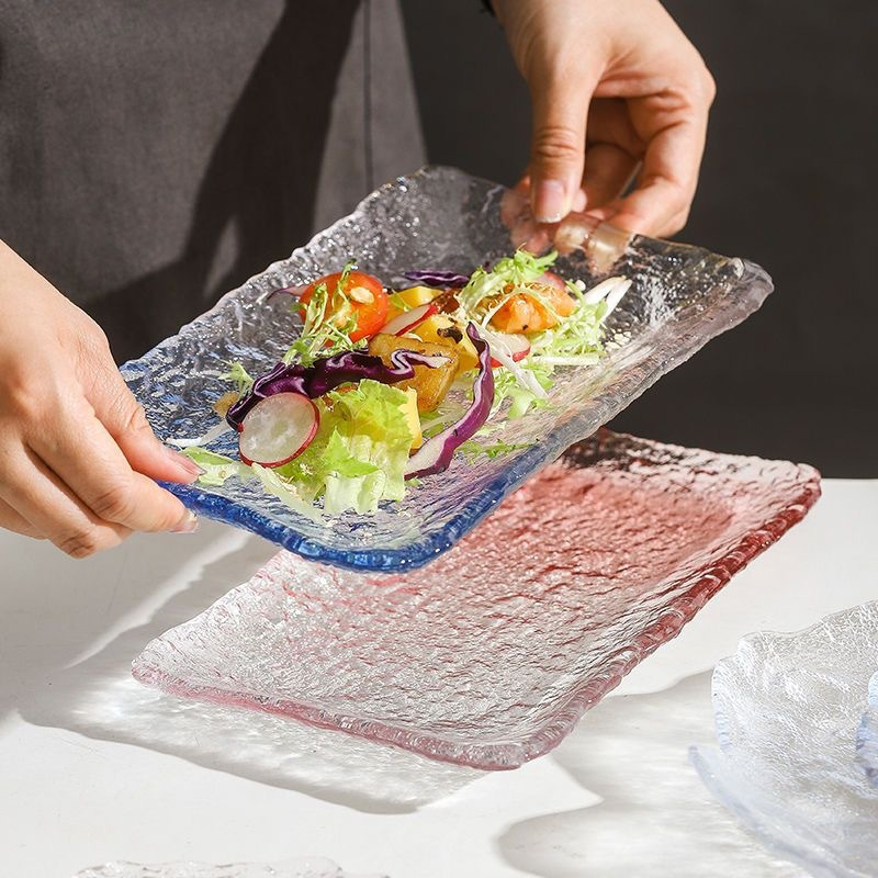 1pc crystal glass plate a colorful design featuring a hammer - Temu