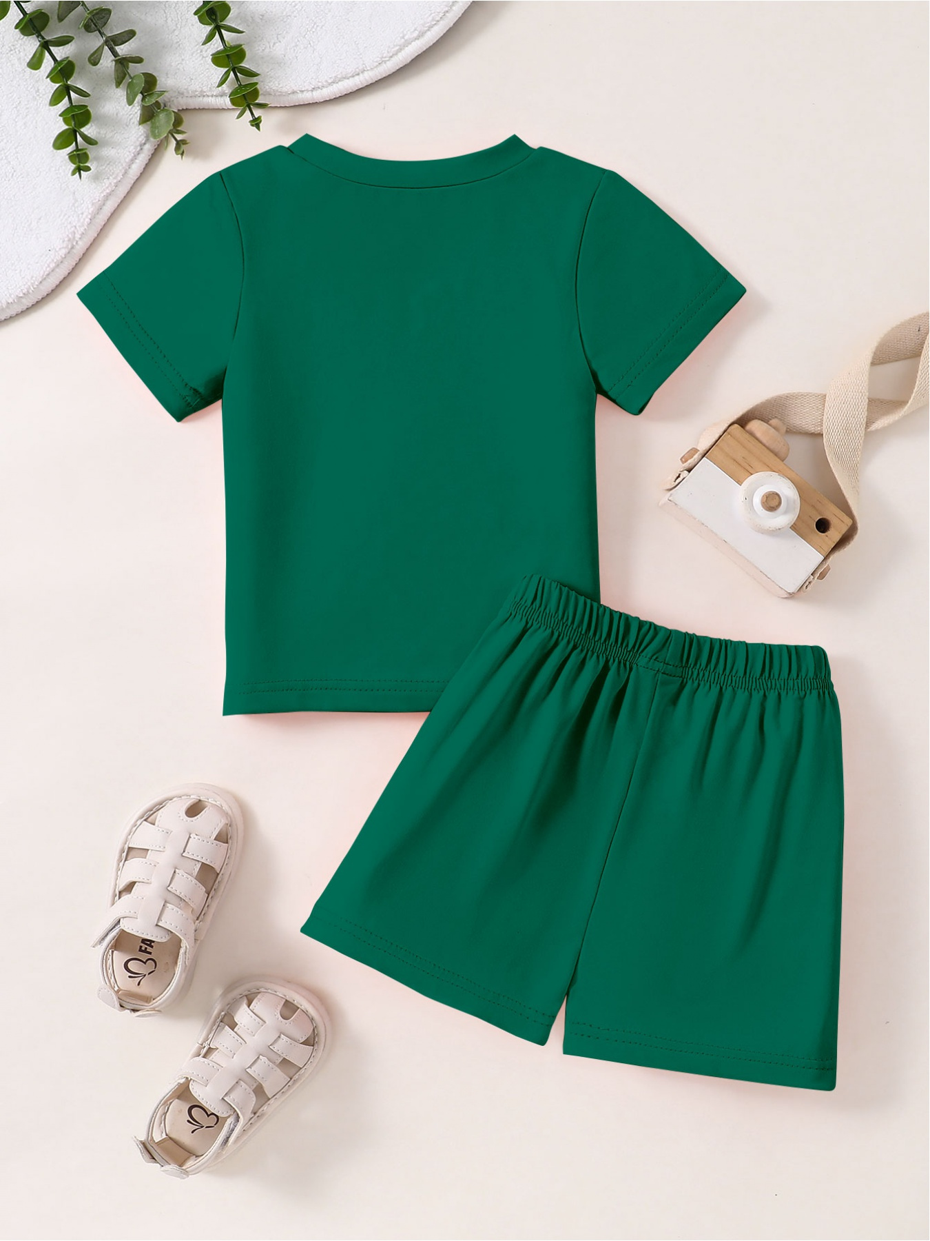 Green cow print boy short sleeve shorts summer pajamas – Yawoo Garments