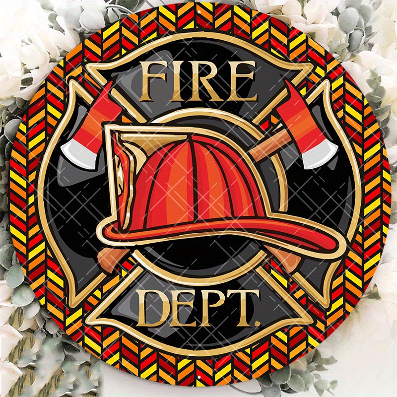 

1pc 8x8inch Aluminum Metal Sign Wreath Sign, Wreath Attachment, Firefighter Wreath Sign, Fire Department Sign