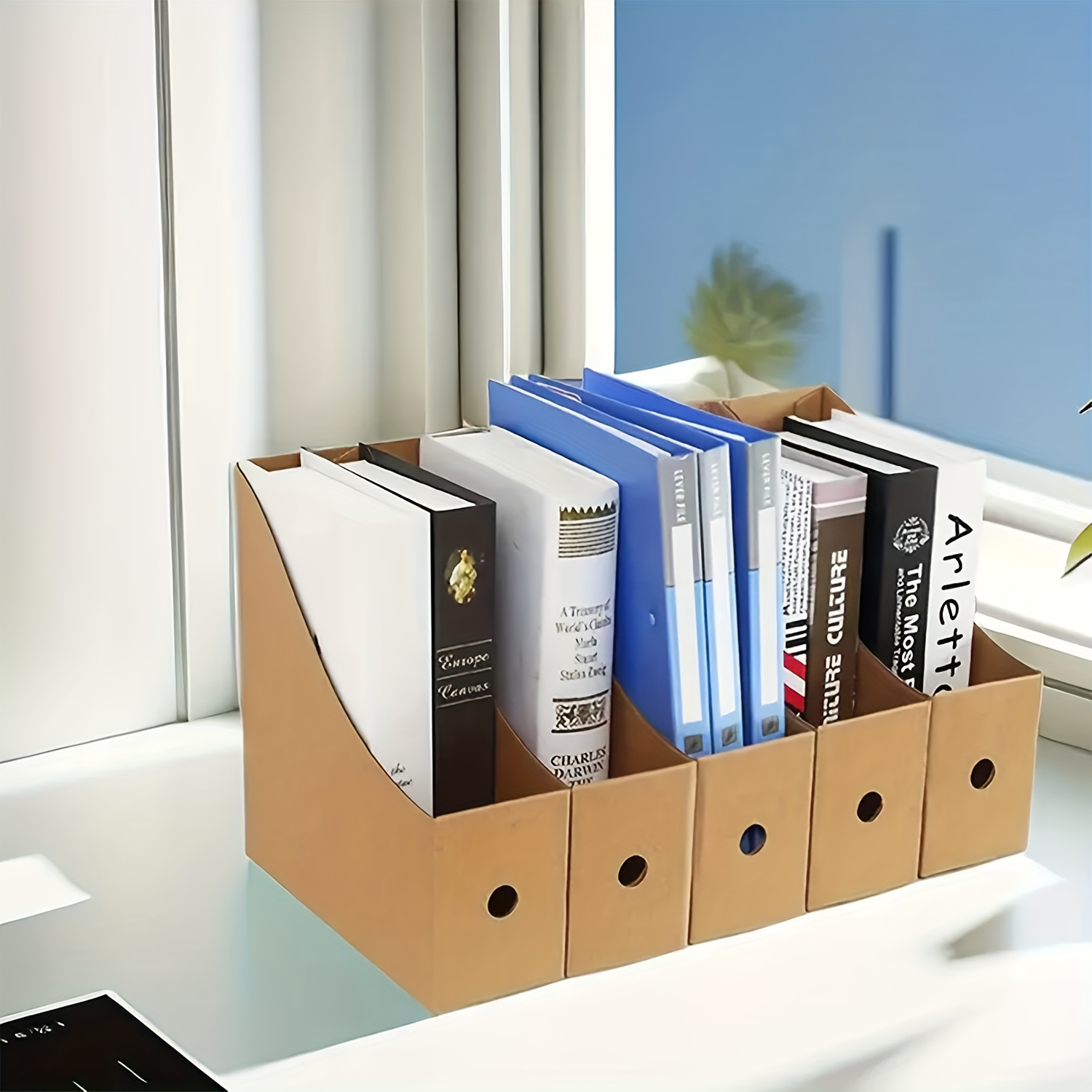 1pc Office Document File Storage Box Folding Desktop Organizer
