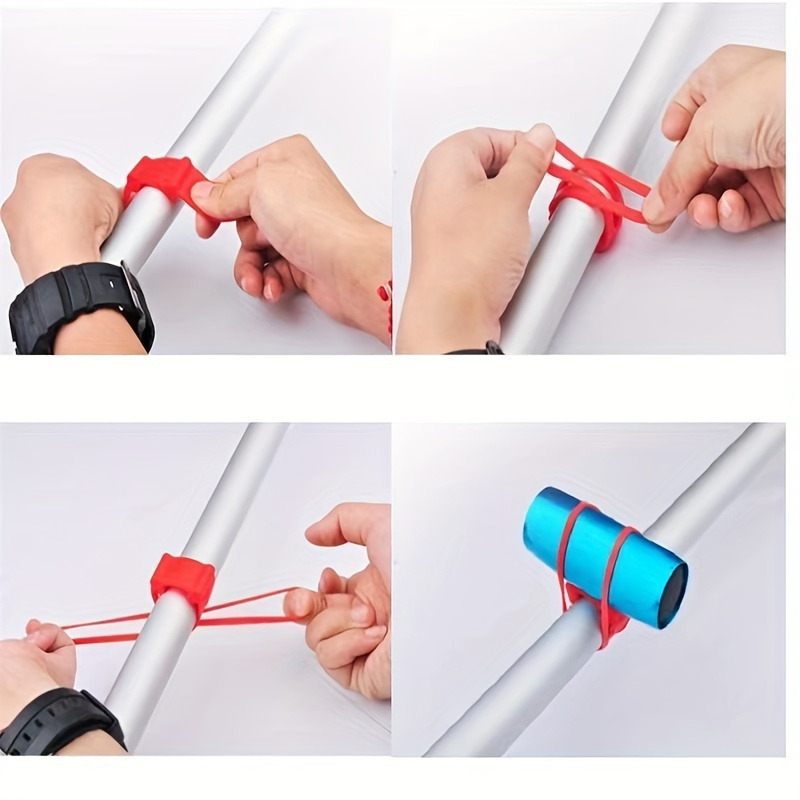 3pcs Bike Light Holder Handlebar Lamp Stand Silicone Strap Phone Elastic Tie