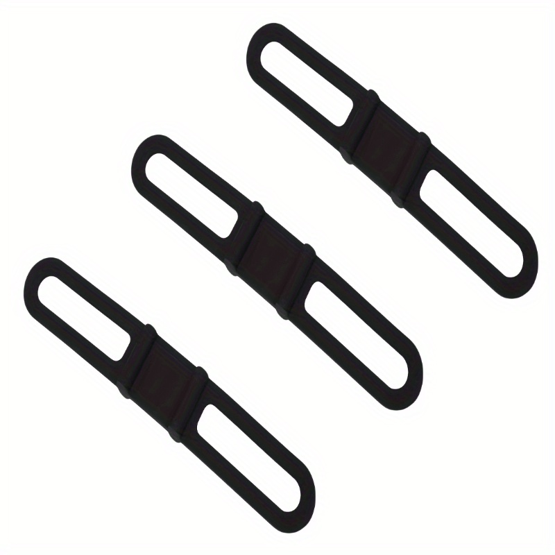 3pcs Bike Light Holder Handlebar Lamp Stand Silicone Strap Phone Elastic Tie