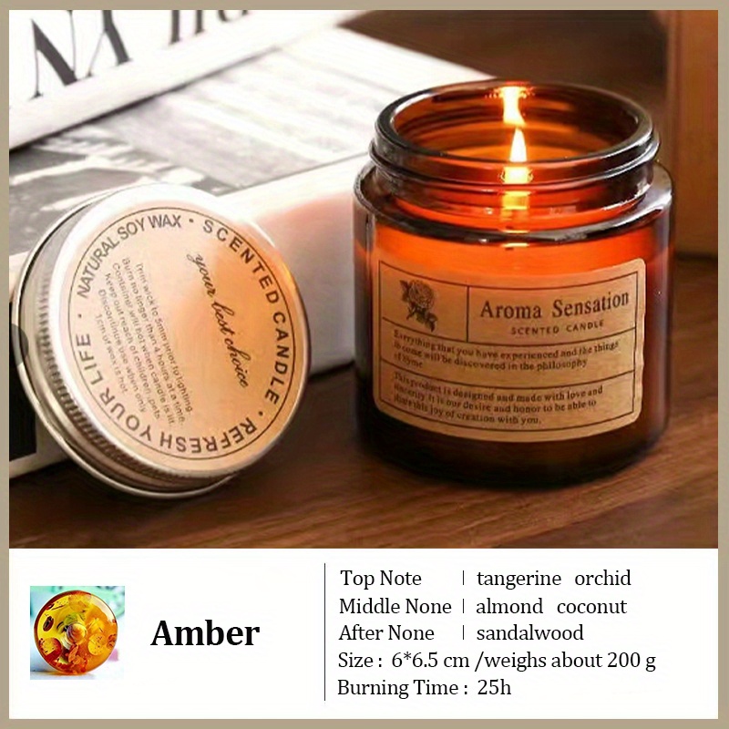 TEMU Candles For Home Scented Candles Gifts Set For Women Soy Wax Long Lasting Amber Jar Candles For Valentine Birthday Mother's Thanksgiving Day