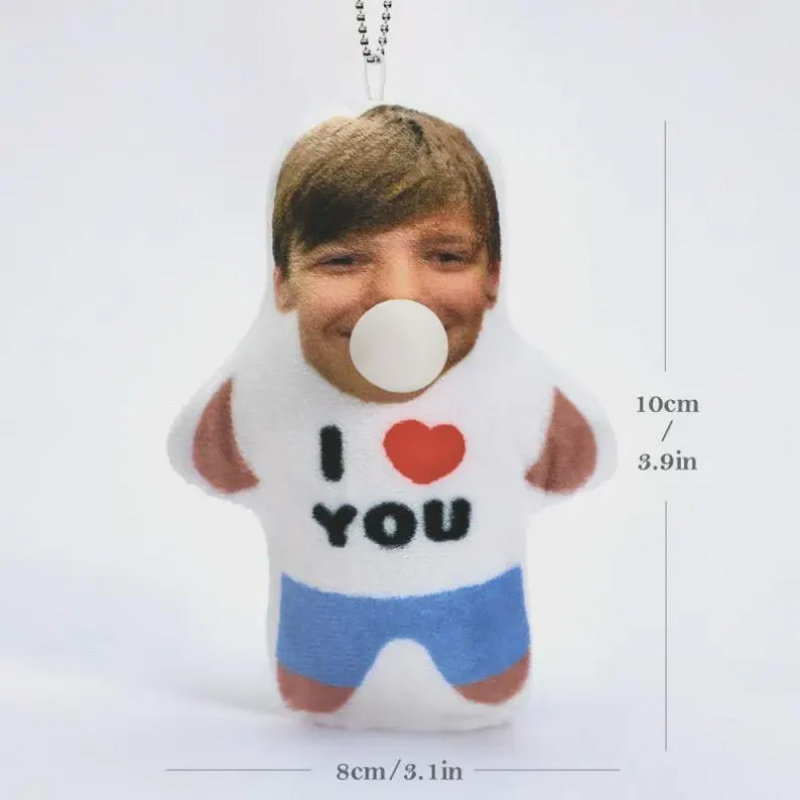 Personalized Plush Keychain with Custom Face