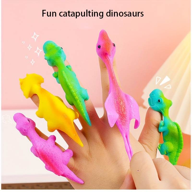 1X Slingshot Dinosaur Finger Toys, Catapult Toys Elastic Finger