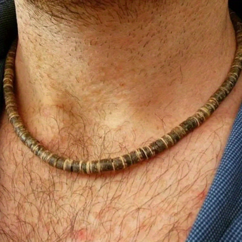 

Men's Retro Wooden Beaded Necklace