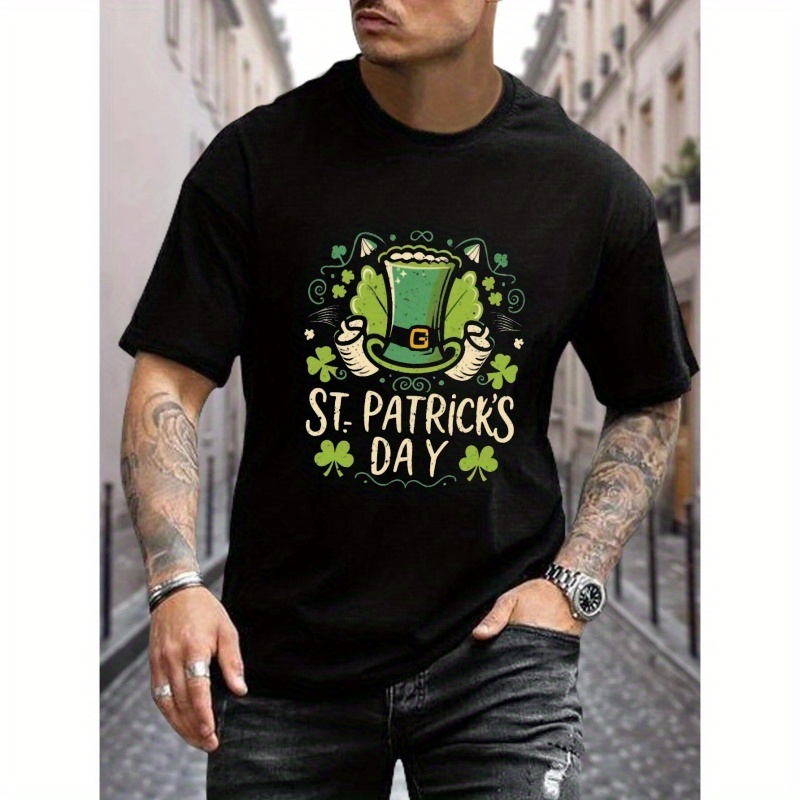 

St Patrick's Day Print T Shirt, Tees For Men, Casual Short Sleeve T-shirt For Summer