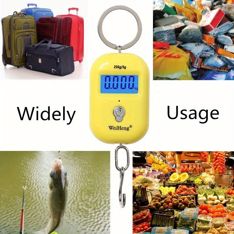 25Kg/5g Mini Digital Scale Fishing Luggage Travel Weighting Steel Yard  Hanging Electronic Hook Scale Kitchen Weights Tool (Purple)