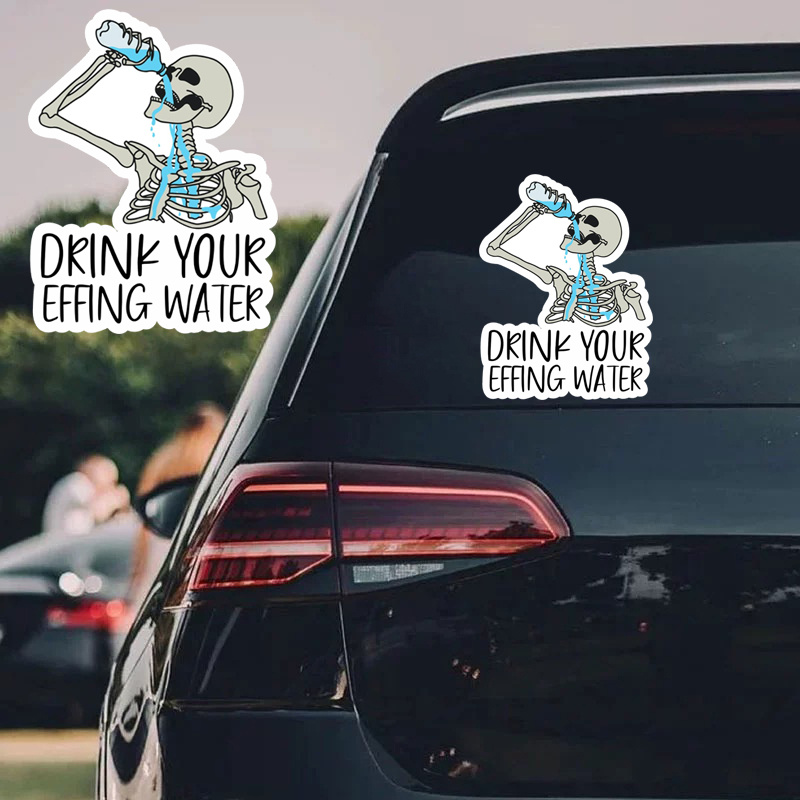 

Drink Your Effing Water Sticker Sarcasm Quote Drink Water Dehydrated Stickers For Helmet Travel Luggage Laptop Water Bottles Phone Tablet Car, Sticker