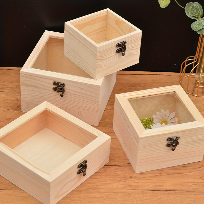 Caja de madera decorativa, joyero Caja de almacenamiento de madera