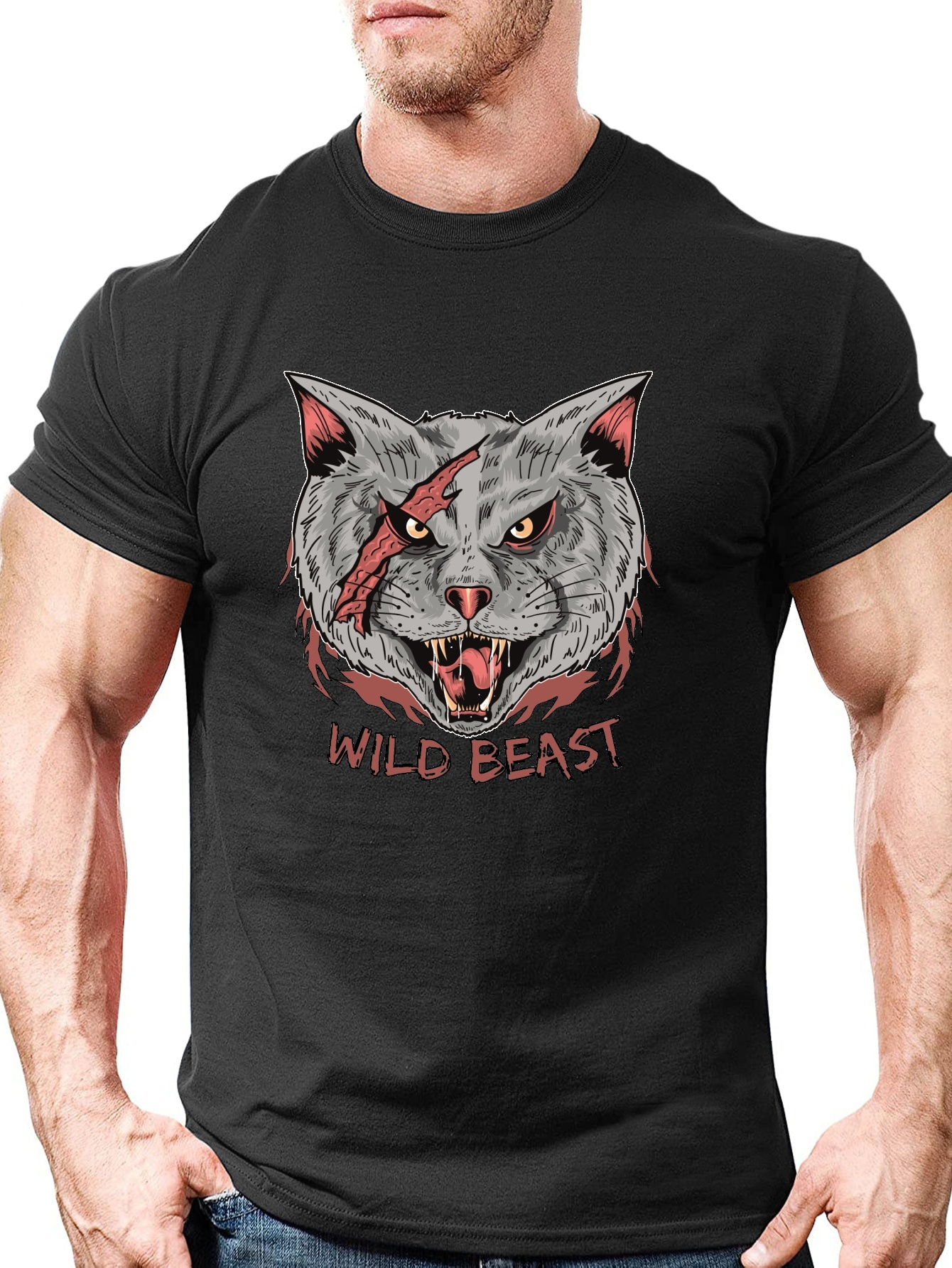 Heimish Full Size Animal print V-Neck Short Sleeve T-Shirt Plus Size