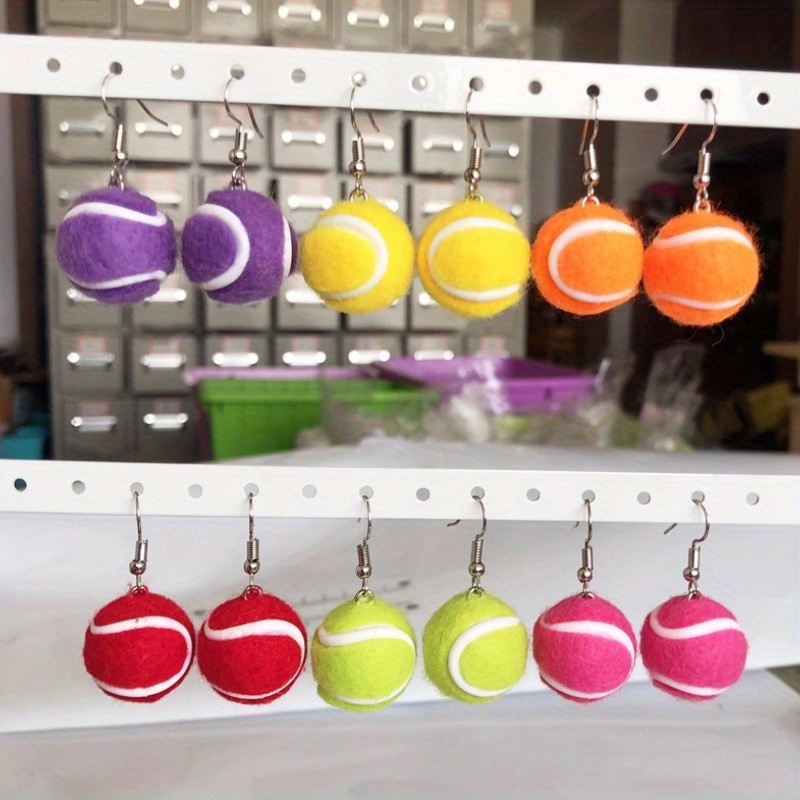 

Cute Drop Earrings Trendy Ball Design Multi Colors For U To Choose Match Daily Outfits Party Accessories Perfect Decor For Sports Lovers