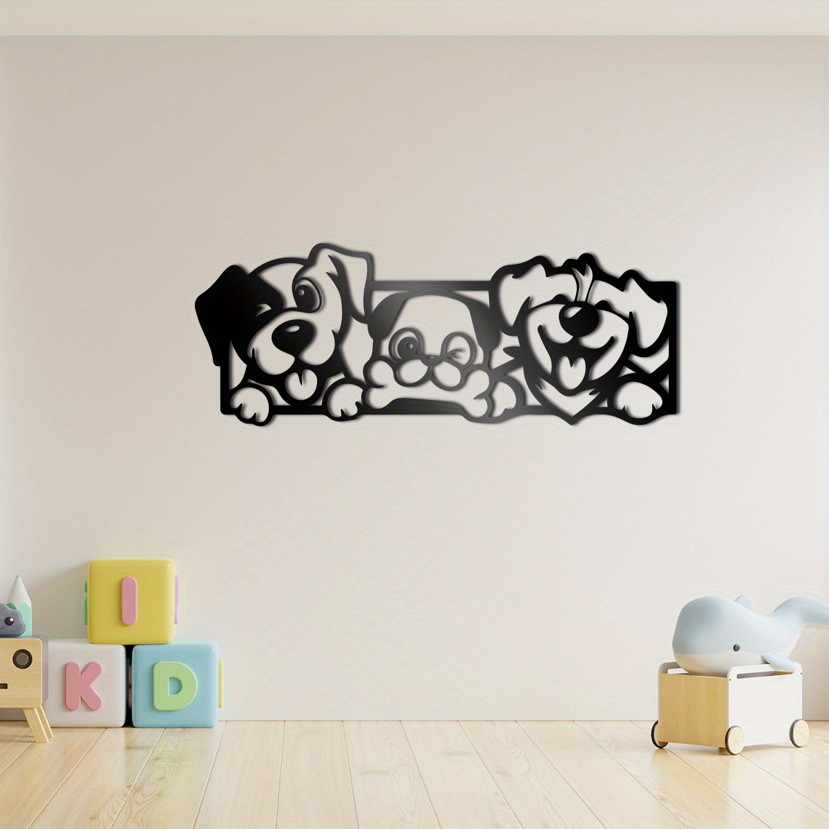 

1pc Puppy Metal Wall Art Decoration, Living Room Decoration, Home Decoration, Scene Decoration, Wall Hanging Decoration, Interior Decoration, Wall Art Decoration