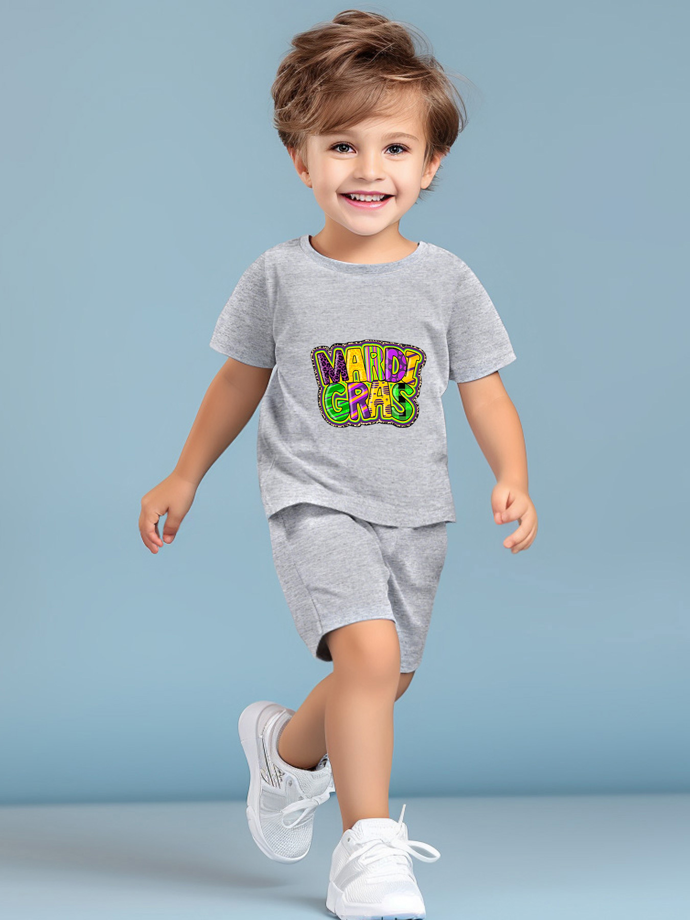 Baby Infant Boys Stylish Casual T-shirt & Abstract Pattern Shorts Set Clothes For Summer