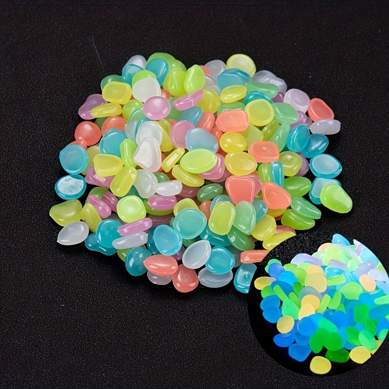 

100pcs/bag Fluorescent Stones, Luminous Pebbles, Glow In The Dark Stones, Diy Outdoor Decoration For Aquarium, Yard, Bonsai, Pathway, Fish Tank And Flower Pot, Party And Festival Decorations