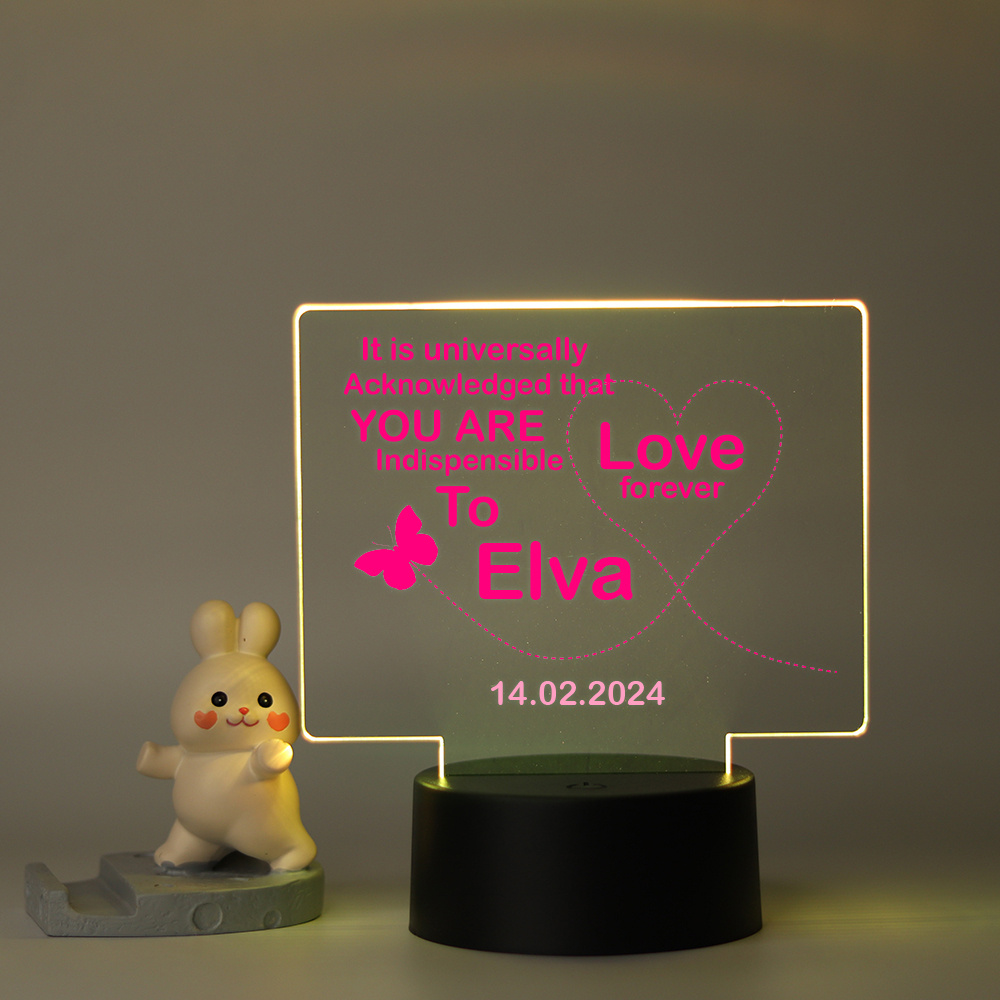 1pc, Cute Gifts For Girlfriends, Girlfriend Birthday Gifts From Boyfriend,  Unique Night Light With Love Quotes, Romantic Girlfriend Gift For Birthday