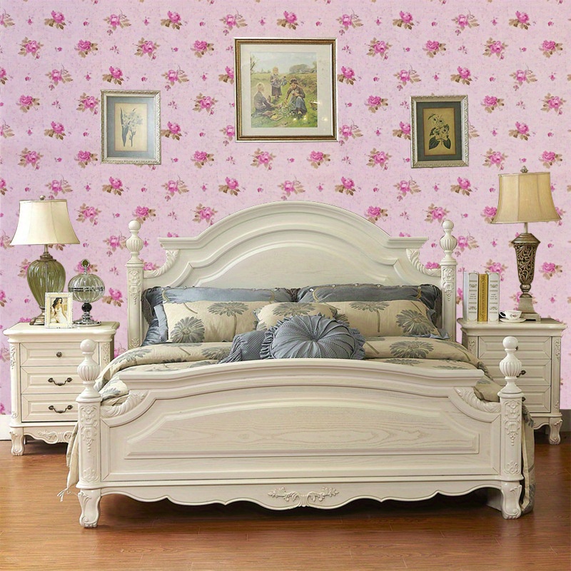 1 Roll Fresh Style Flower Texture PVC Wallpaper, Waterproof Self-Adhesive Contact Paper For Living Room, Kitchen, Bedroom, Home And Dormitory Appliances Furniture Decoration