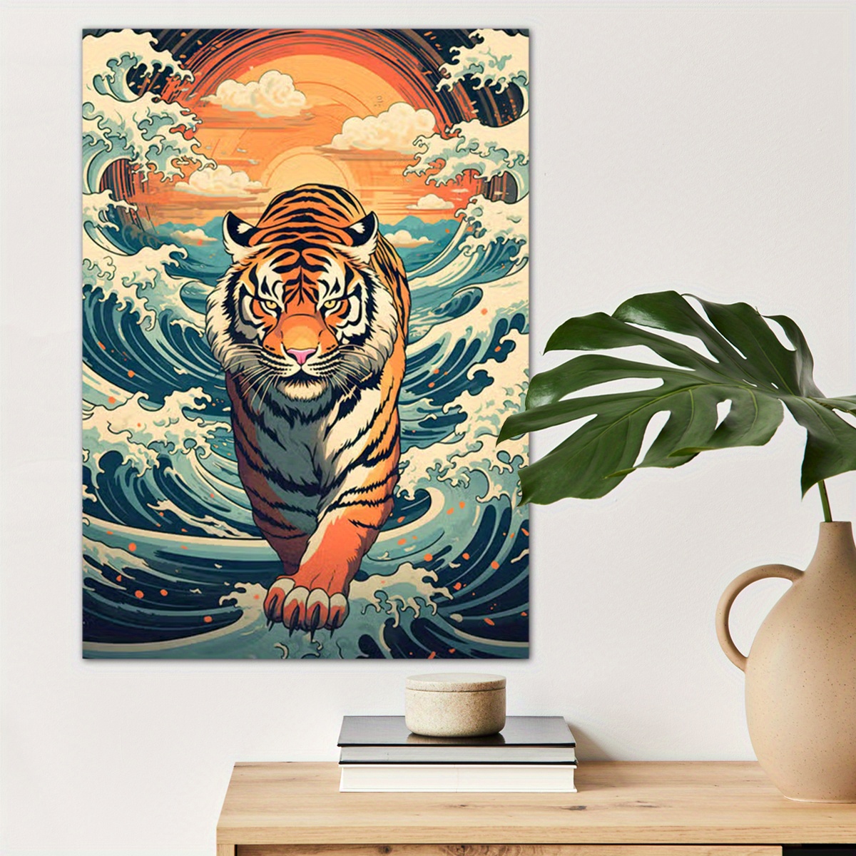 Set Di 5 Quadri Su Tela Tigre Feroce Pittura Stampe Su Tela Moderne Pittura  Yekkow HD Immagine Di Animali Da Parete La Decorazione Della Casa Della  Camera Da Letto Da 23,05 €