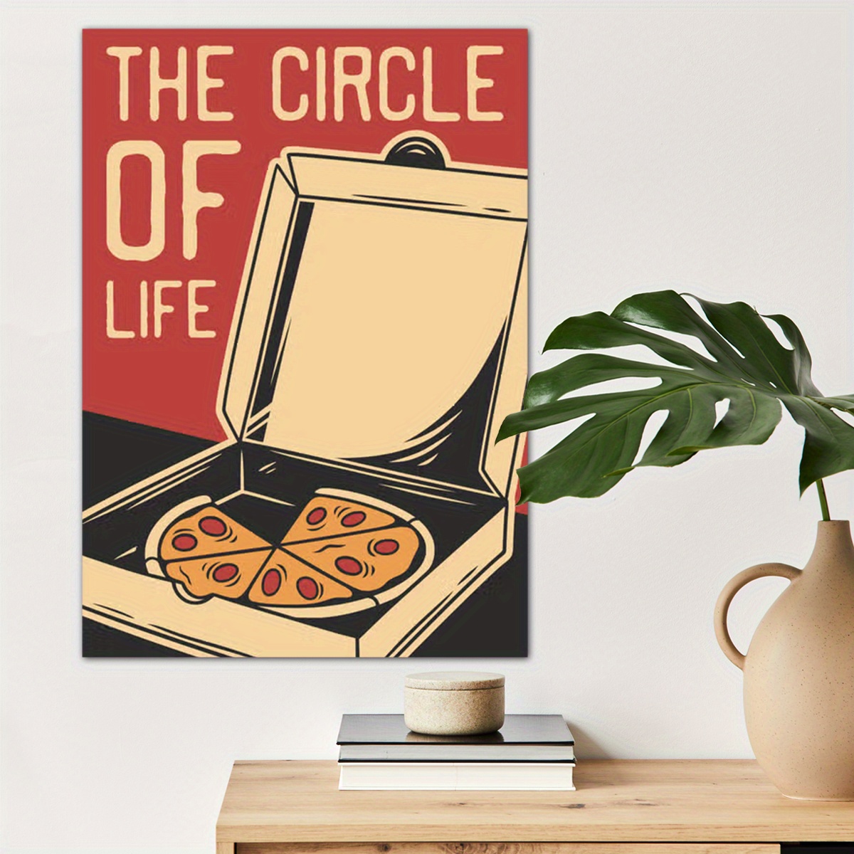 

1pc Circle Of Life Pizza Poster Canvas Wall Art For Home Decor, Food Lovers Poster Wall Decor High Quality Canvas Prints For Living Room Bedroom Kitchen Office Cafe Decor, Perfect Gift And Decoration