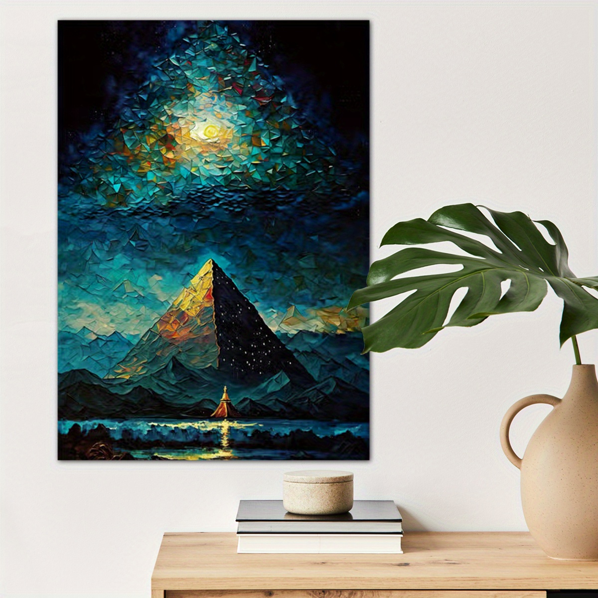 

1pc Pyramid Poster Canvas Wall Art For Home Decor, Oil Painting Style Poster Wall Decor High Quality Canvas Prints For Living Room Bedroom Kitchen Office Cafe Decor, Perfect Gift And Decoration