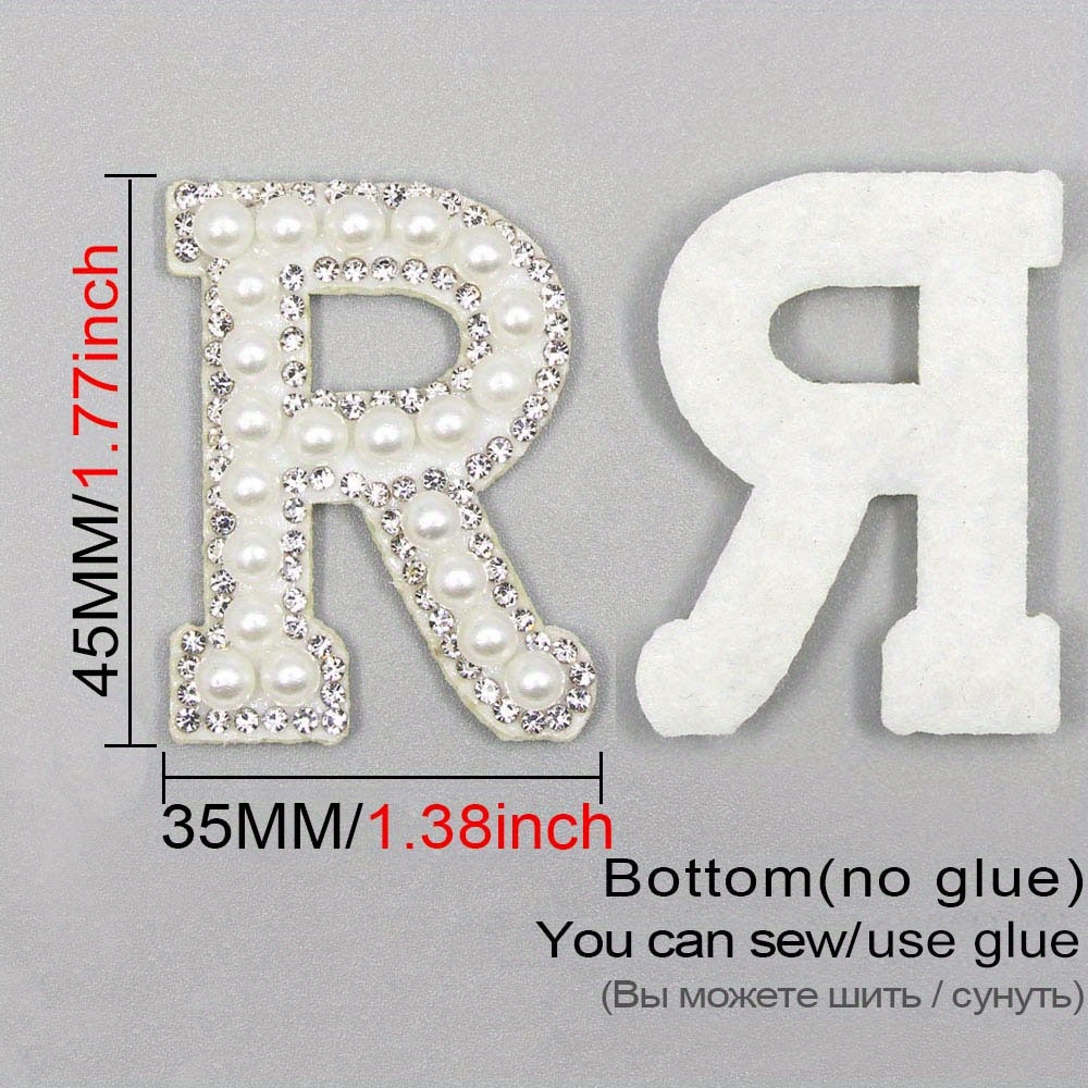 Produktbild von 26 Stück A-Z Glitzerperlen Strass Buchstaben Patches Reparatur Bestickte Applikationen Zum Aufnähen, Patches Für DIY Kleidung Taschen Hüte