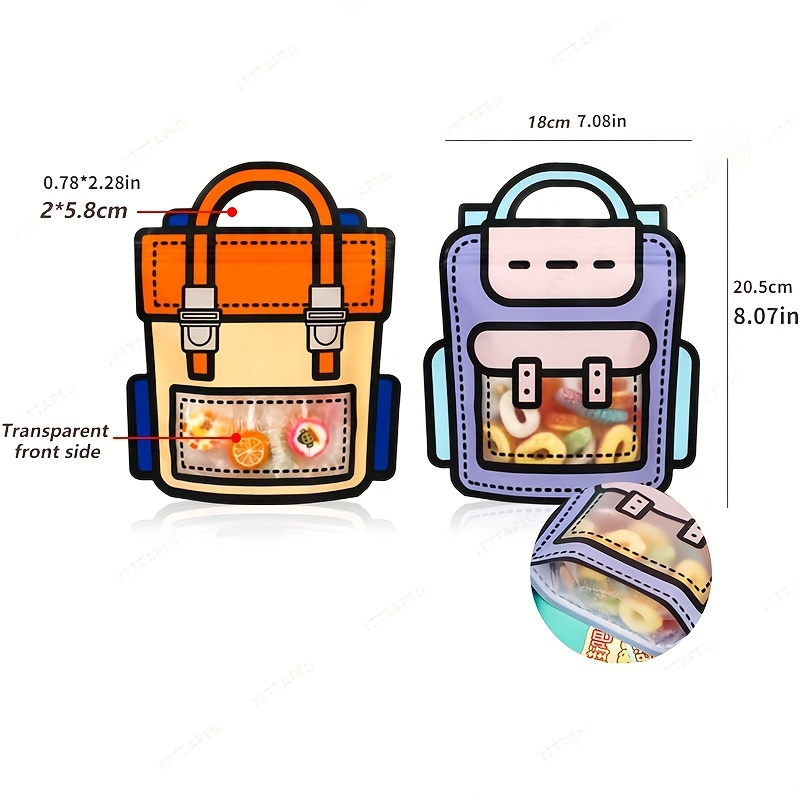cartoon school bag shaped candy cookie bags plastic party Temu
