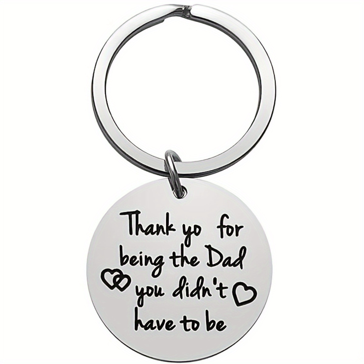 1pc Mens Fathers Day Gifts Keychain Step Dad Thank You For Being