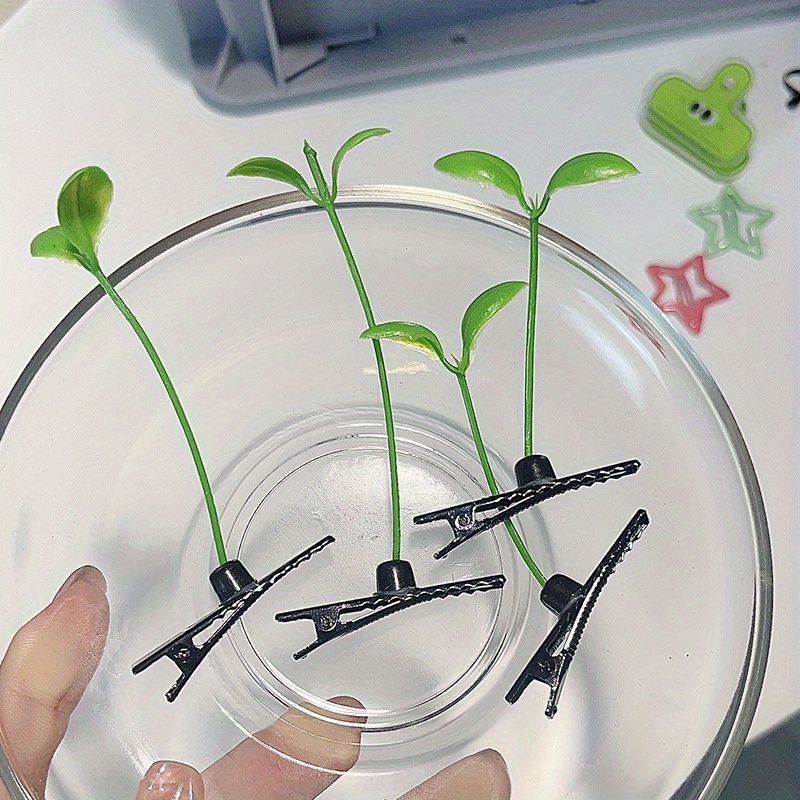 bean sprout hair clips set cute funny grass sprout Temu United Kingdom