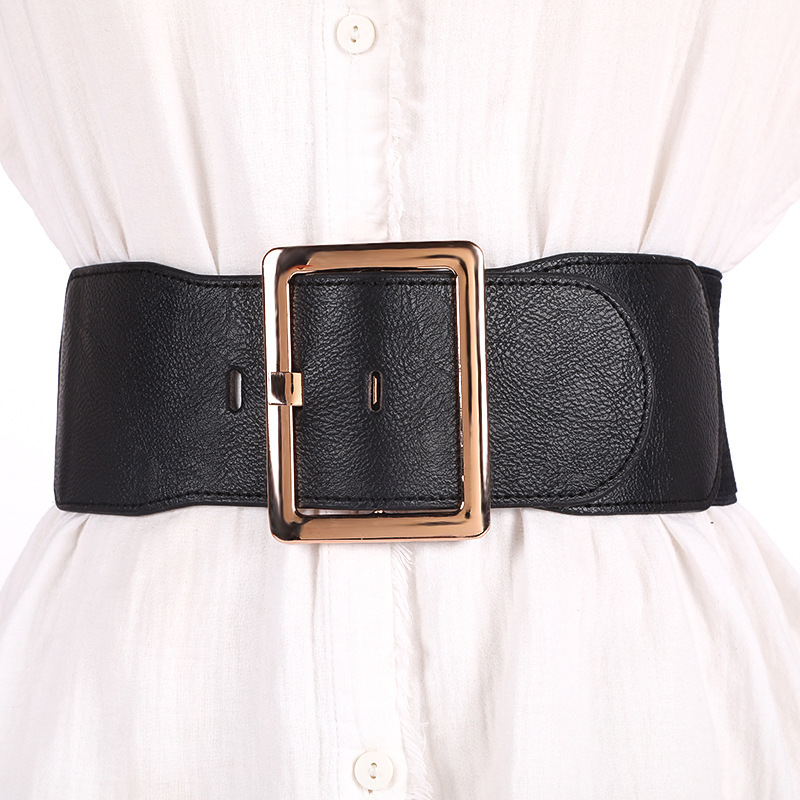 Wide Women Waist Belt Stretchy Cinch Belt Leather Elastic Belt For Ladies  Dress Decoration