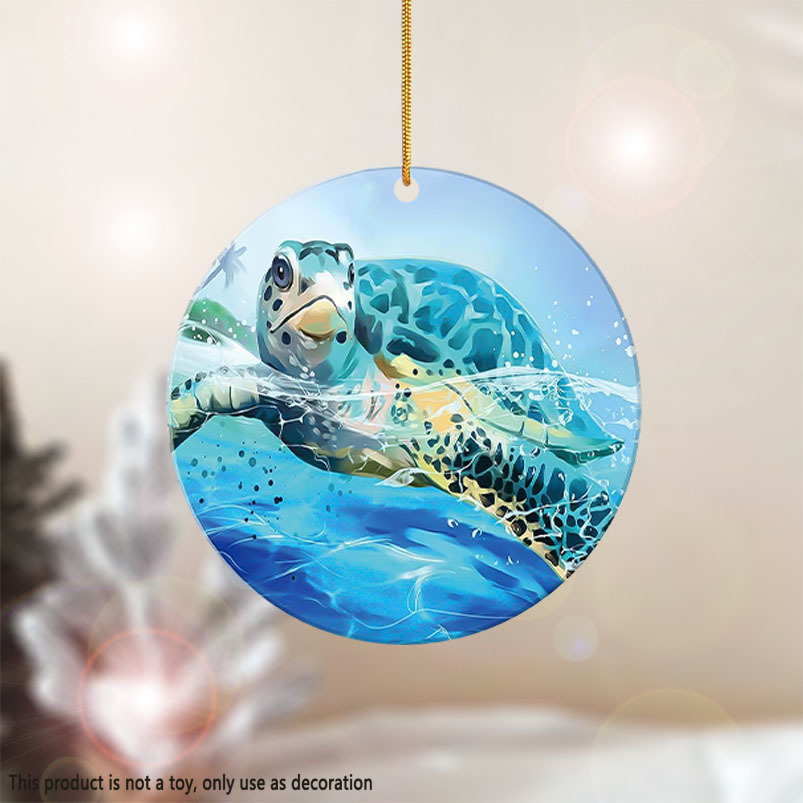 2d Turtle Seaweed Round Shape Acrylic Pendant Golden Rope - Temu United  Kingdom