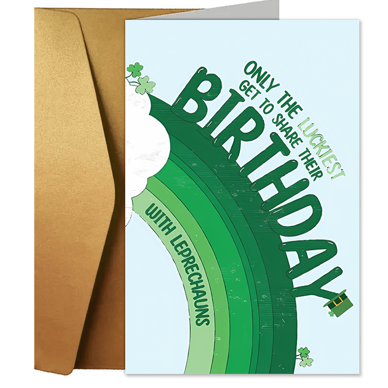 

1pc Unique And Creative St. Patrick's Day Greeting Card, Perfect For Him Or Her. Celebrate St. Patrick's Day With This Fun Card Featuring Shamrocks And A Touch Of Green.
