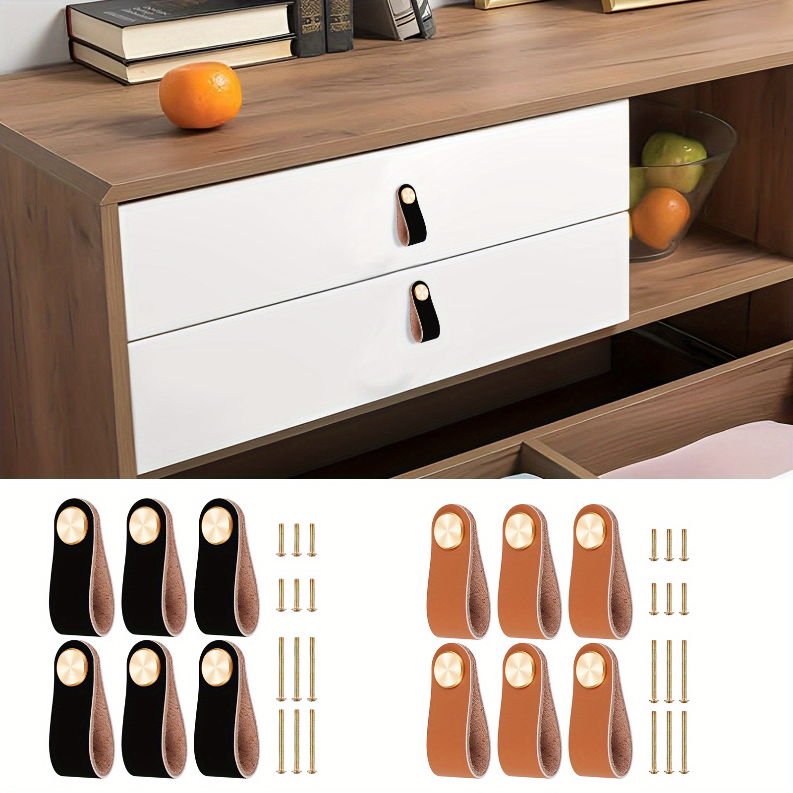 Leather Drawer Pulls and Cabinet Handles >
