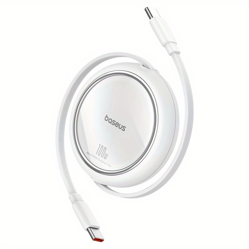 Baseus Free2Draw Mini Retractable iPhone 15 USB-C Cable 100W White
