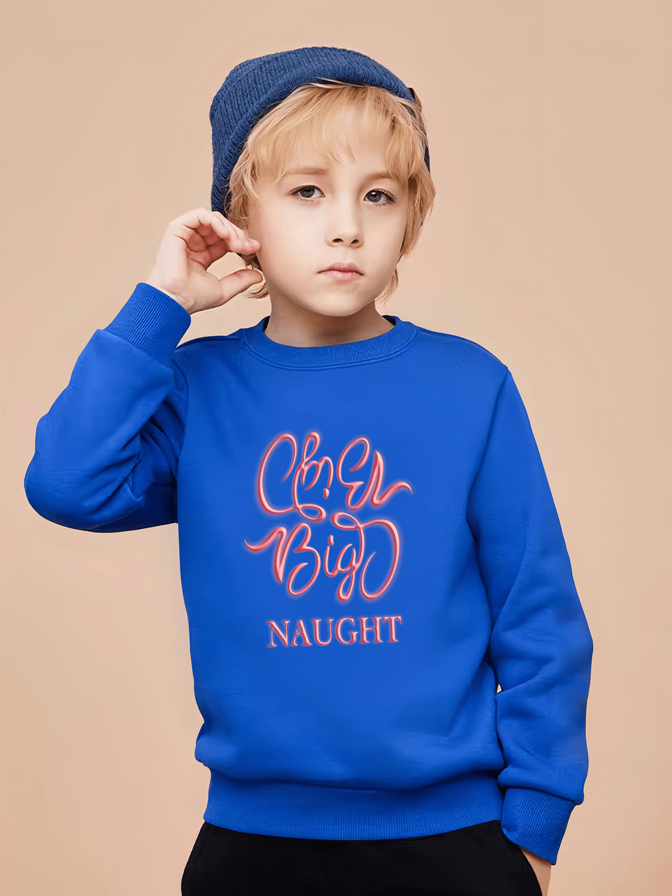 1pc boys cozy fall winter sweatshirt orange round neck Temu