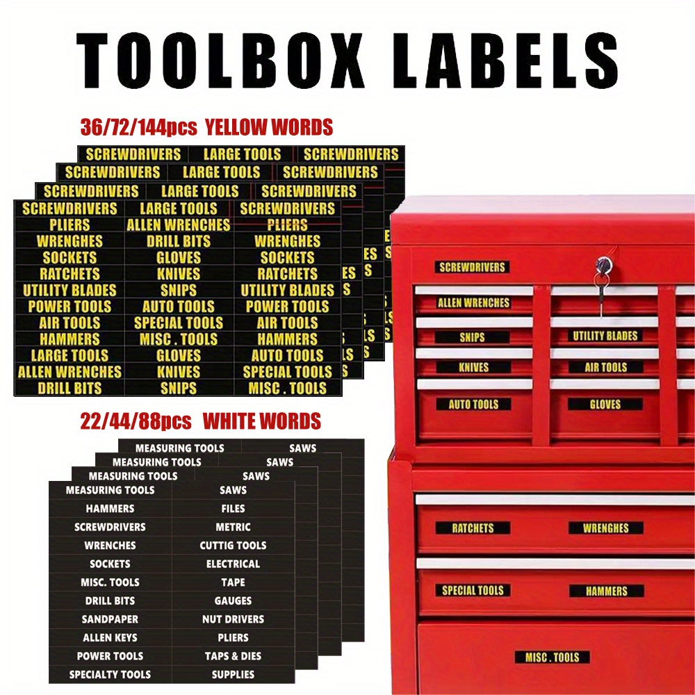 Toolbox Organization Sticker Labels Tool Chest Organizer - Temu