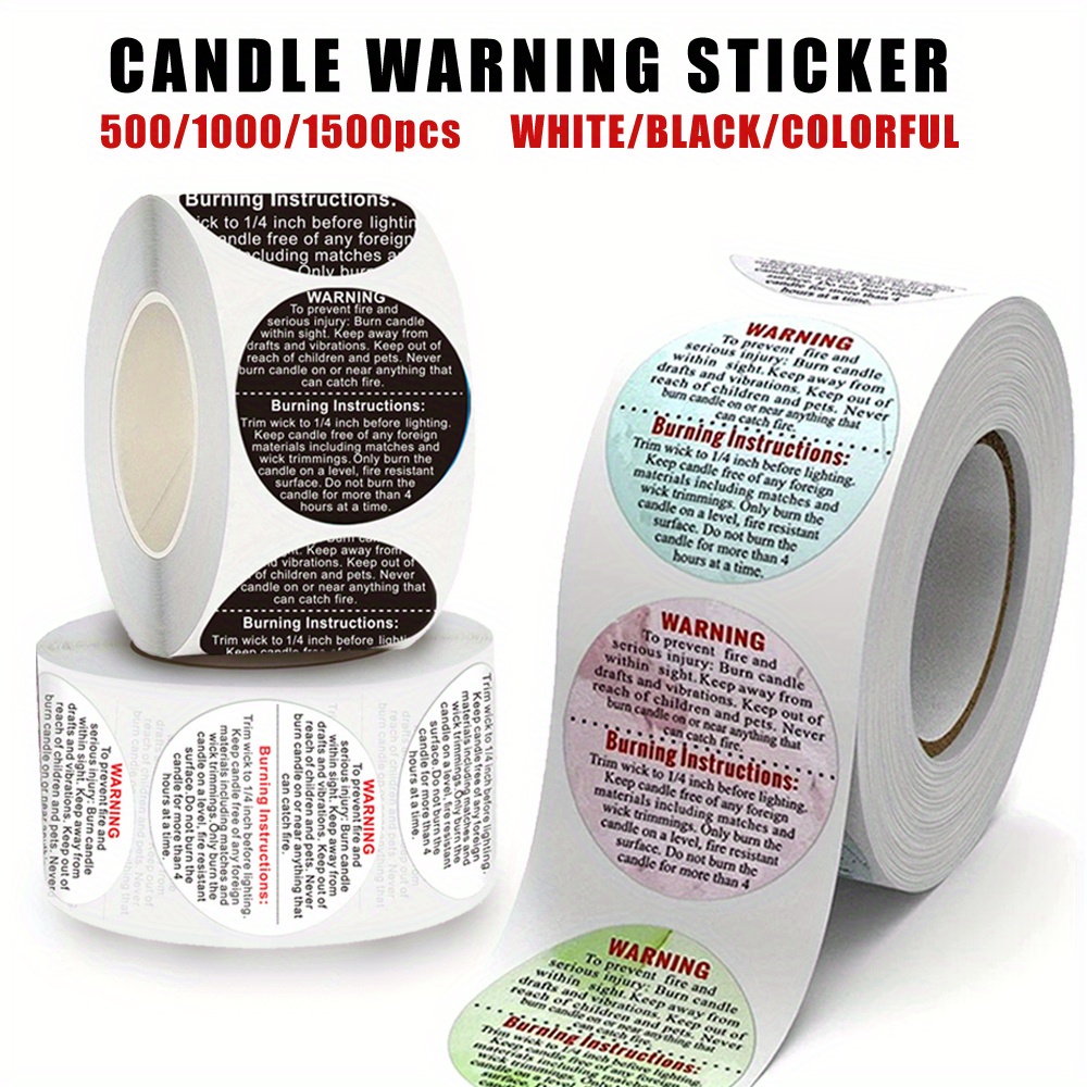 500 Pieces 1.5 inches Round Wax Melt Warning Labels Kraft Paper Candle  Warning Labels Candle Jar Container Stickers Candle Safety Labels Candle  Warning Sticker Decals for Candle Making DIY