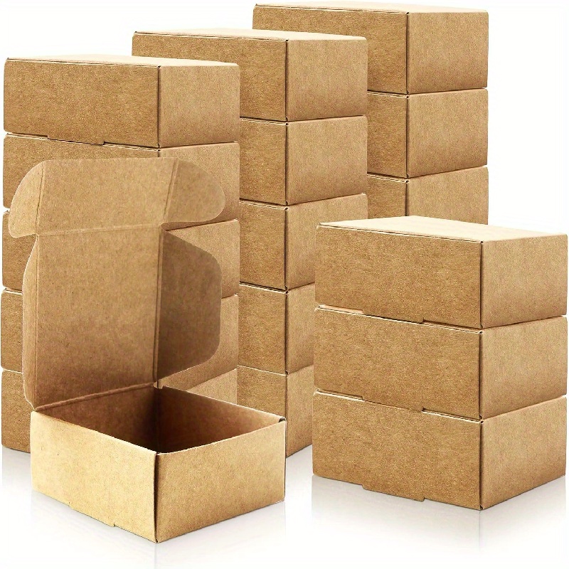 Cajas pequeñas de papel Kraft, caja de cartón para jabón, galletas,  joyería, regalo, dulces, galletas, 10