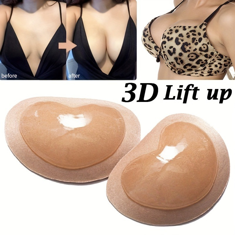 1 Pair Of Adhesive Bra Thickened Sponge Bra Pads Breast - Temu