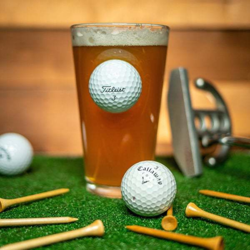 BENSHOT ゴルフボール GOLF BALL ビールグラス Beer glass ビアグラス 16oz(454ml) パイントグラス 米国製  ハンドメイド 宅飲み