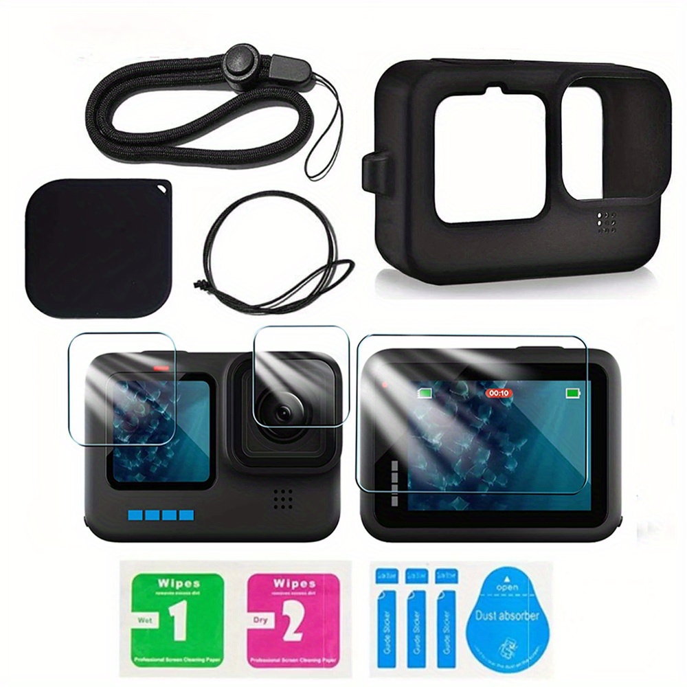 Kit D'accessoires Pour GoPro Hero 12 11 10 9 Filtres de Flim en Verre  Trempé Étanche