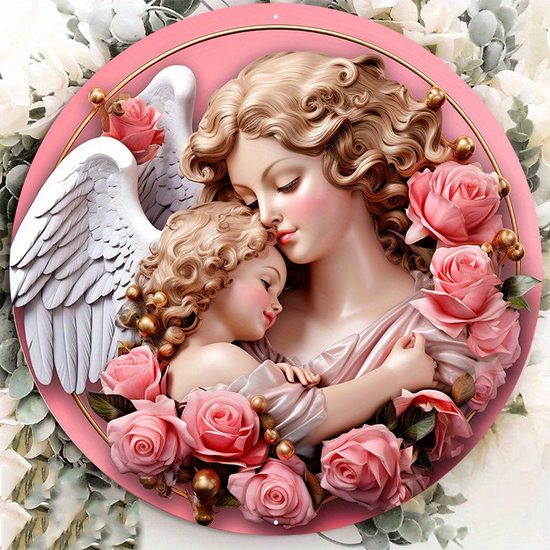

1pc 8x8inch Aluminum Metal Sign, Valentine's Day Sign, And Flowers Style Decoration